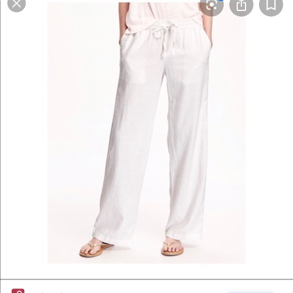 NWOT Black GAP Linen Draw string pants size 2